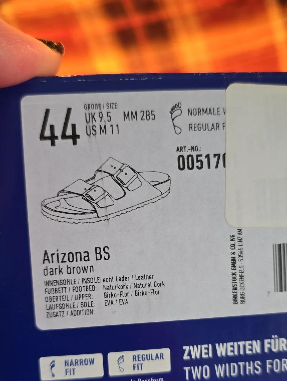 Birkenstock Men's Arizona BS Dark Brown Sandals - US 11, EU 44 - NWT